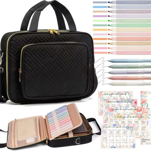 Muestra Gratuita de Fábrica: Kit de Cuero para Diario Bíblico para Mujer con Estuche para Transportar la Biblia y Accesorios de Estudio Bíblico - Product Image 2