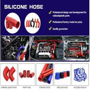 Tuyau de radiateur en silicone noir bleu rouge personnalisé pour pièces de course automobile coude réducteur à 90 degrés coupleur en caoutchouc coupe de tube incluse - Product Image 6