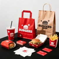 Boîte en papier personnalisée avec logo pour emporter, de qualité alimentaire, pour hot-dogs, poulet frit, hamburgers, pour restaurants