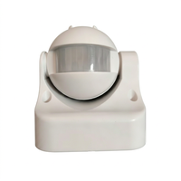 Sensor PIR 180 Derajat 12m Terpasang di Dinding, Waktu Dapat Diatur, IP44, 1200W, Detektor Gerak untuk Kontrol Lampu Dalam Ruangan Rumah, Kantor, Koridor