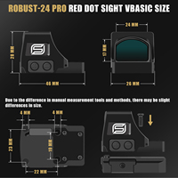 Robust-24 Pro, viseur point rouge en alliage d'aluminium à énergie solaire, fonction Shake Awake, étanche IPX7, lentille de 24 mm, réflexe tactique, entièrement multicouche
