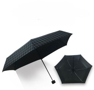 Parapluie portable 19 pouces à six baleines, nouvelle série grille à cinq plis, design classique, pour cadeaux d'affaires, commande manuelle - Product Image 4