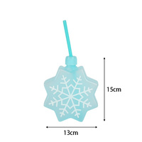 Mug en plastique en forme d'étoile 500 ml avec paille et couvercle, réutilisable, pour fêtes de Noël, camping, extérieur, logo personnalisé, vente en gros