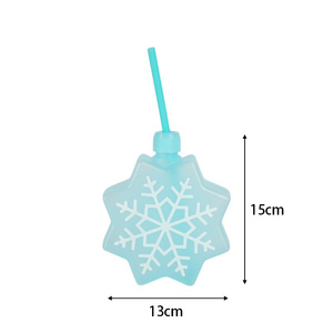 Plastic Star Shape Plastic <b>Mug</b> 500ml With Straw With Lid Reusable Christmas Party <b>Camping</b> Outdoor Custom Logo Wholesale - Product Image 4