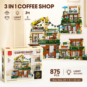 Sets de Construcción 3 en 1: Cafetería y Ciudad Castillo para Compradores Mayoristas de Juguetes, Regalos de Montaje de Cabañas de Fantasía y Empaque Personalizado - Product Image 1