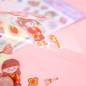 Autocollants personnalisés de haute qualité mignon dessin animé belle fille autocollants autocollants d'emballage personnalisés - Product Image 6