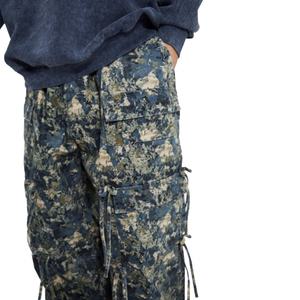 Pantalon de travail camouflage décontracté à taille élastique et coupe large, personnalisable avec logo, prix de gros - Product Image 4