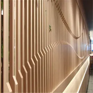 Hotel de arquitectura o restaurante entrada pared diseño decorativo fetaure de metal de pared revestimiento textura paneles