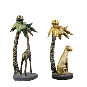 Portavelas con forma de jirafa y leopardo para decoración del hogar, estatua Feng Shui moderna, regalo - Product Image 2