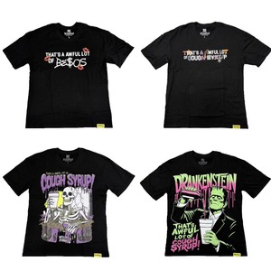 Destodubb 100% Cotton Custom T-<b>Shirt</b> for Men Streetwear Style with Halloween Stars Print Awful Lot of Cough Syrup Inspiration - Product Image 1