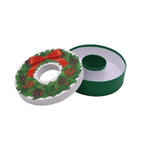 Boîtes rondes en papier pour macarons, cylindre, style de noël, emballages de biscuits, coffrets cadeaux personnalisés, pour aliments, 24 pièces