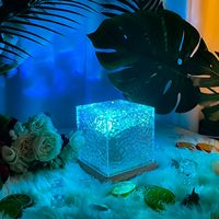 Projecteur d'ondes océaniques et d'aurores boréales Aurora, Lampe colorée à effet de vague de flamme rotative progressive, Cube lumineux à ondulations d'eau Gemly
