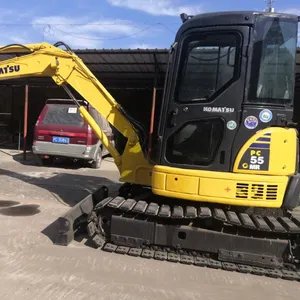 Excavadora Hidráulica Usada Komatsu PC55MR, Miniexcavadora Japonesa Original de 5.5 Toneladas con Bomba de Rodamientos, Disponible en Shanghái - Product Image 1