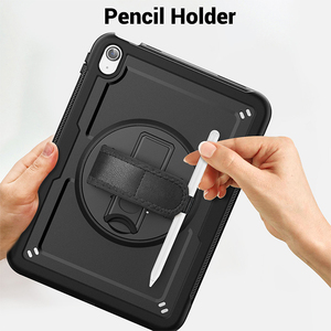 เคสกันกระแทกสำหรับแท็บเล็ต <span class=keywords><strong>Apple</strong></span> iPad <span class=keywords><strong>2022</strong></span> รุ่น A2696 แบบ 360 องศา ° สายคล้องมือแบบหมุนได้ สายคล้องไหล่แบบถอดได้ ดินสอในตัว - Product Image 3
