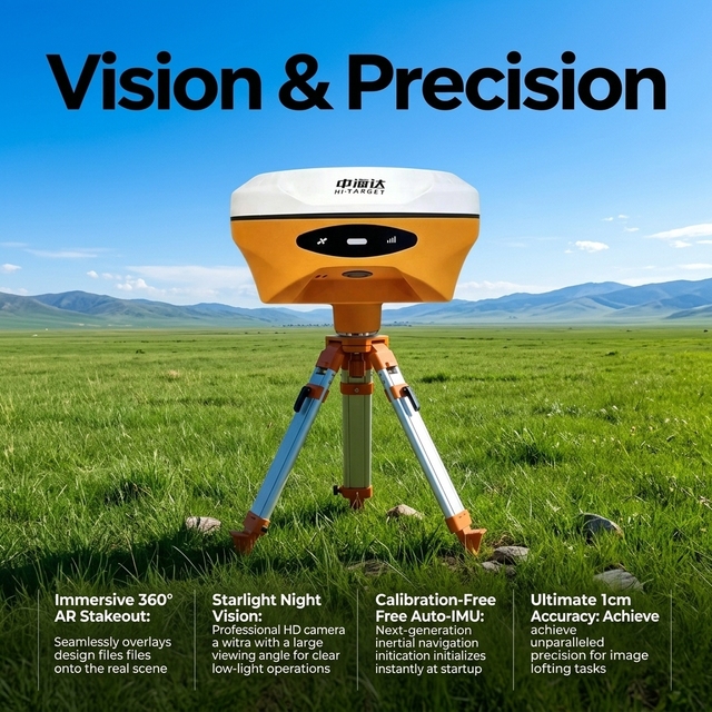 Complete Base & Rover Kit V300 GNSS Receiver, 1408 Channels Multi-Constellation RTK for Topographic Mapping