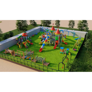 Ensemble toboggans et balançoire d'extérieur pour enfants nouvel arrivé ensemble <span class=keywords><strong>de</strong></span> jeux d'extérieur en gros aire <span class=keywords><strong>de</strong></span> jeux commerciale - Product Image 4