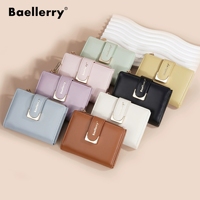 Dompet Kartu Kulit PU Wanita, Dompet Tipis Warna Solid, Slot Multi-Kartu, Dompet Kartu Bisnis Sederhana, Grosir