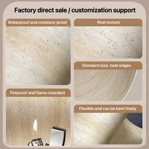 Premium esterni travertino pavimentatore lastre di pietra naturale Beige chiaro flessibile pannello di pietra pavimento piastrelle di Design moderno Villa - Product Image 5