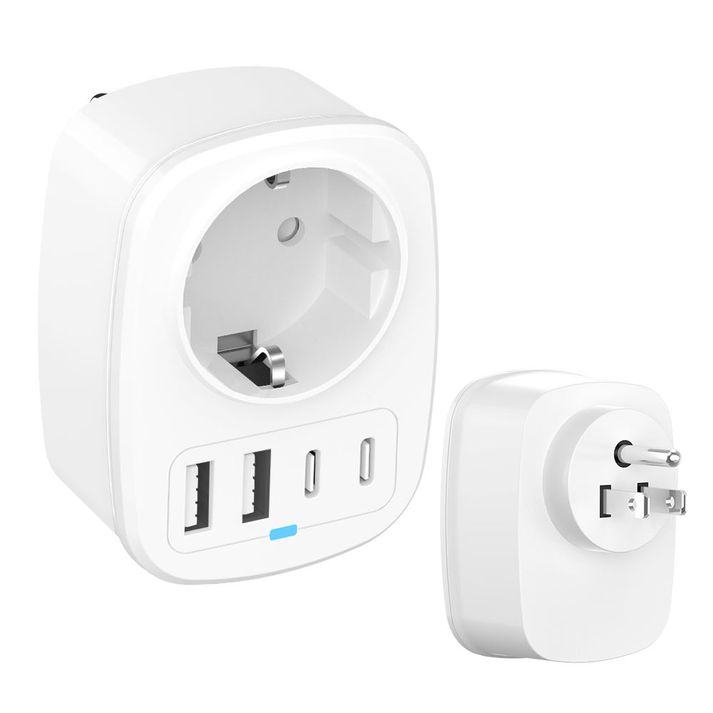 HONPNK GER901US-2A2C18 Plug Adapter Australia Power Plug Adapter US to Plug Adapter Travel Essentials for USA to Europe