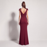 35666-S #   Robe de soirée 3D fleurie perlée 2026, col en V profond, fente haute, sexy, pour bal de promo, grande taille, pour femme ronde, super grande taille