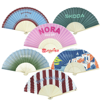 Éventail pliant en bambou personnalisé à motif, vente en gros, pas cher, cadeau promotionnel, éventail de poche portable avec impression personnalisée