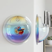 Bol à poissons transparent mural iridescent moderne et pot de fleurs hydroponique pour la décoration de la maison