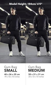 Bolsa Deportiva Unisex con Compartimentos para Zapatos y Ropa Mojada, Material de Poliéster, Cierre de Cremallera, Organizador para Gimnasio y <span class=keywords><strong>Viajes</strong></span> - Product Image 3