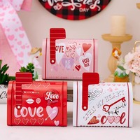 Nouvelle boîte cadeau portable en fer forgé en forme de boîte aux lettres pour la Saint-Valentin, grande enveloppe pour une ambiance intérieure chaleureuse