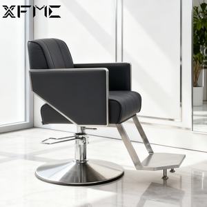 XFMC toptan yüksek kalite kullanılan kuaför sandalye hidrolik paslanmaz çelik kuaför koltuğu satılık berber sandalyeleri - Product Image 3