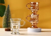 150ml verre main cérémonie ambre créatif verre tasse à café Simple rétro Relief tasse européenne verre Transparent pour l'utilisation du vin
