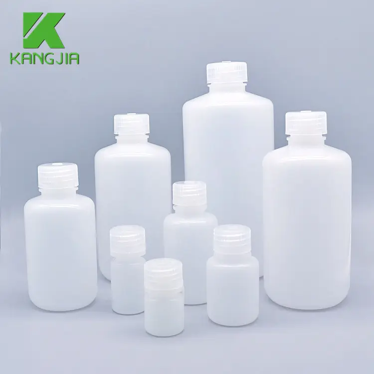 Kaynak üreticisi HDPE reaktif şişesi beyaz plastik şişeler için çeşitli şartname laboratuvar biyobozunur şişe