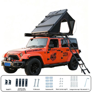 Tente <span class=keywords><strong>de</strong></span> <span class=keywords><strong>toit</strong></span> <span class=keywords><strong>de</strong></span> voiture pliable à coque souple pour 3 personnes, tente <span class=keywords><strong>de</strong></span> camping familiale, imperméable, protection UV, avec annexe pour fourgonnette, SUV, camion - Product Image 1