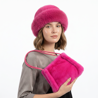 Ensemble chapeau en fausse fourrure et sac hobo pour l'hiver - Motif léopard pour la pêche, le ski, les occasions décontractées et les fêtes