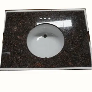 Prefab Bathroom Tan brown granite vanity top for hotel granite countertop