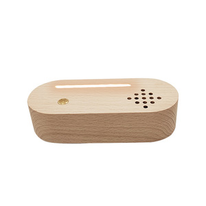 Lampe de chevet LED en bois de hêtre avec base <span class=keywords><strong>lumineuse</strong></span> USB, lumière blanche chaude, boîte à musique moderne <span class=keywords><strong>et</strong></span> écologique, mini décoration de chambre - Product Image 5