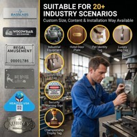 Plaque signalétique personnalisée en aluminium anodisé, gravée au laser, en métal brossé, vierge avec trous de fixation pour équipement industriel et numéro de série