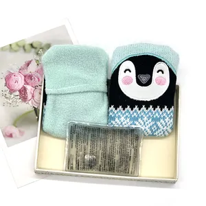 Blue Bird Pattern Knitted Cover Gel Warmer Reusable Heating Pack Portable Mini Hand Warmer