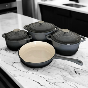 Ensemble de casseroles multifonctionnel <span class=keywords><strong>et</strong></span> facile à nettoyer, casseroles <span class=keywords><strong>et</strong></span> marmites à <span class=keywords><strong>soupe</strong></span>, ustensiles de cuisine, ensemble de casseroles en fonte émaillée - Product Image 3