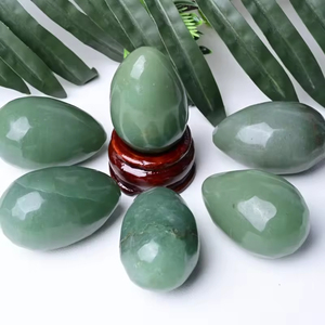 Huevo de Aventurina Verde Natural al por Mayor, Huevo de Ónix Azul, Piedra Curativa de Cristal Pulida a Mano, Decoración Feng Shui para el Hogar y la Oficina, Regalo - Product Image 1