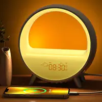 Цифровой будильник, зеркальные электронные светодиодные часы, 8 дюймов, маленький будильник, восход и свет, громкое движение