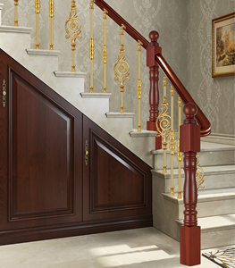 Nhôm cầu thang đường sắt sang trọng sang trọng đa phong cách ngọc trang trí trụ bao lơn chỗ ở đường sắt lan can cầu thang bài - Product Image 4