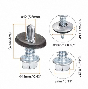 Các loại kích thước giàn đầu tự khai thác vít với máy giặt cao su EPDM ISO9001 + BSCI ốc vít kim loại được chứng nhận - Product Image 2