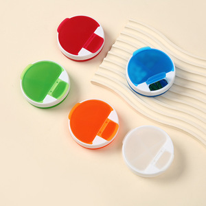 Factory Stock Split Pill Box Portable Medicine Storage 4 Grids Promotional Modern Simple Round Shape PP Material Dividers Pills
