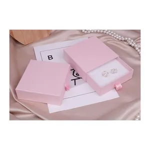 थोक गुलाबी विशेषता कागज आभूषण पैकेजिंग दराज बॉक्स हार कान की बाली कंगन अंगूठी गहने बॉक्स