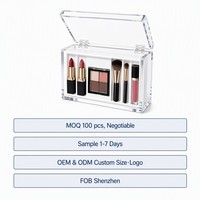 Boîte de présentation en acrylique Calic pour maquillage, avec couvercle à charnière transparent, vitrine de comptoir pour la vente au détail de produits de beauté, taille personnalisée, OEM, vente en gros