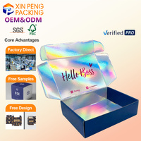 Caja de Regalo Magnética de Cartón Plateado Holográfico, Caja de Embalaje de Cartón Rígido de Lujo con Logotipo Personalizado Láser, MOQ Bajo