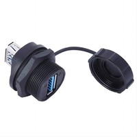 Double connecteur femelle USB3.0 avec couvercle anti-poussière, adaptateur de montage sur panneau de prise femelle USB 3.0 connecteur étanche USB