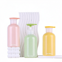 Bouteille de shampoing cosmétique en plastique PET cylindrique personnalisable de 300 ml pour gel douche pour enfants avec pompe et logo
