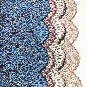 Nailon Spandex Jacquard tela <span class=keywords><strong>de</strong></span> encaje elástico <span class=keywords><strong>de</strong></span> alta calidad <span class=keywords><strong>de</strong></span> dos tonos/dos colores Ajuste <span class=keywords><strong>de</strong></span> encaje elástico accesorio nupcial <span class=keywords><strong>de</strong></span> moda bueno - Product Image 1
