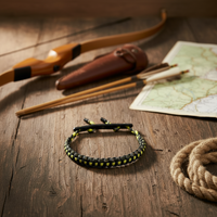 Sangle de tir à l'arc composée en paracorde et cuir camouflage noir et rouge pour la chasse, modèle BT-BS001, vente en gros, MOQ 50 pièces, OEM/ODM